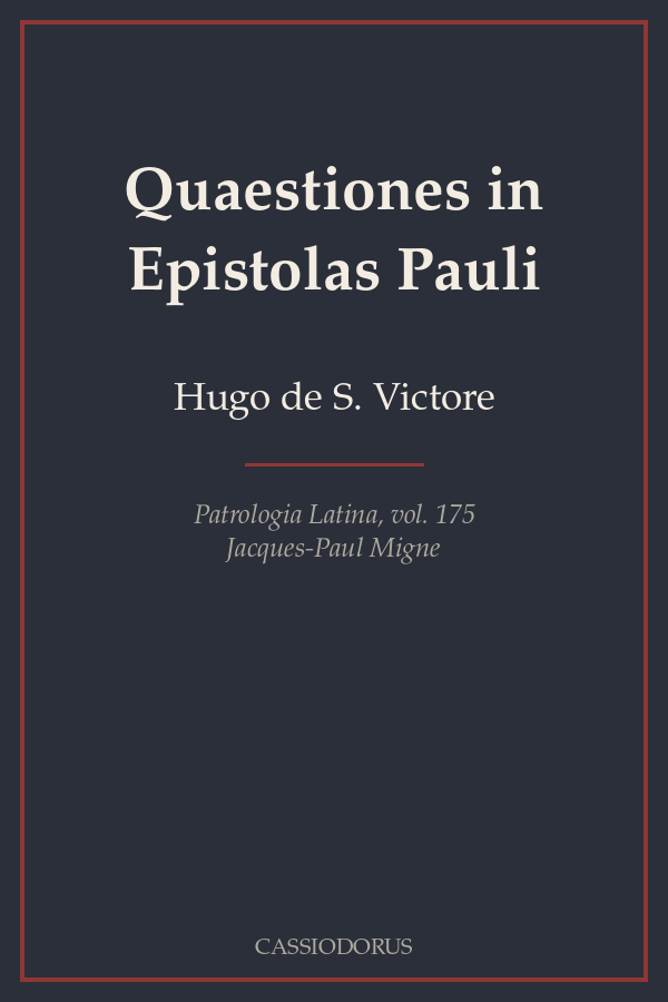 Quaestiones in Epistolas Pauli cover