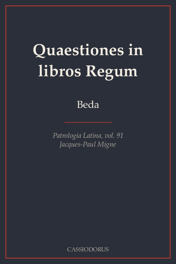 Quaestiones in libros Regum cover