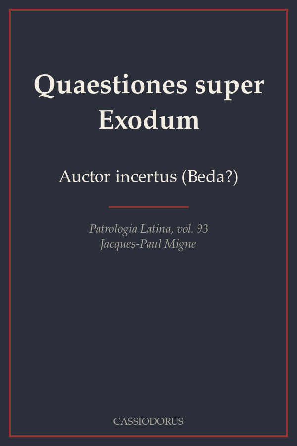 Quaestiones super Exodum cover