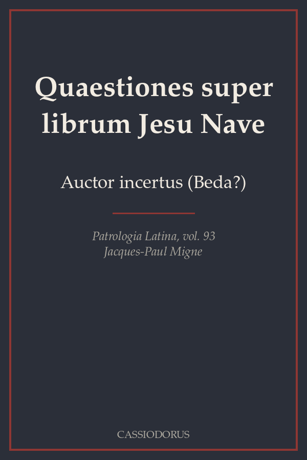Quaestiones super librum Jesu Nave cover