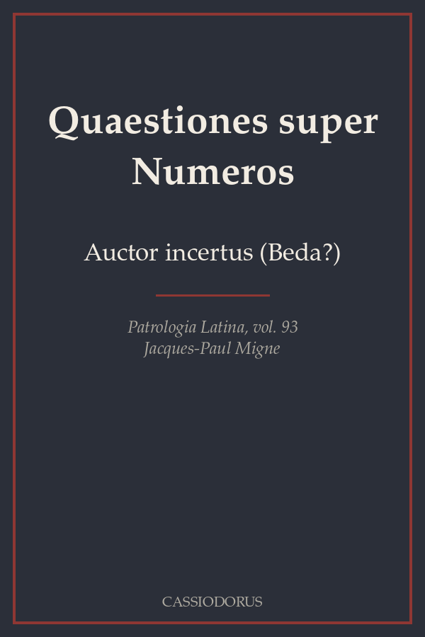 Quaestiones super Numeros cover
