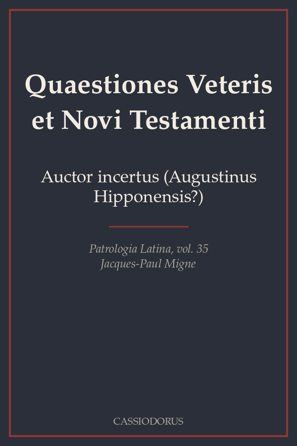Quaestiones Veteris et Novi Testamenti cover
