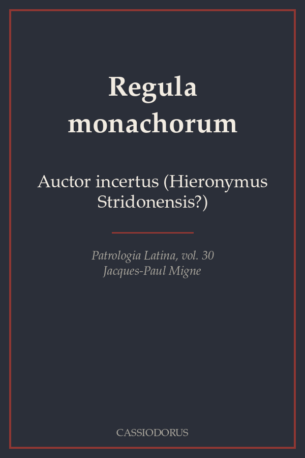 Regula monachorum cover