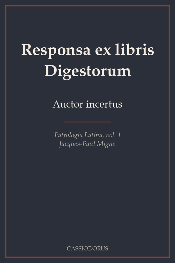 Responsa ex libris Digestorum cover