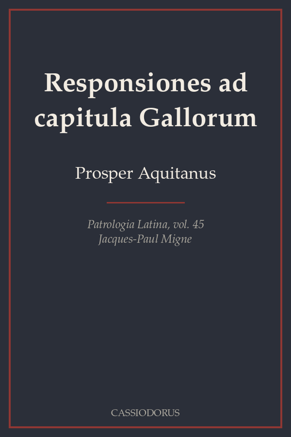 Responsiones ad capitula Gallorum cover