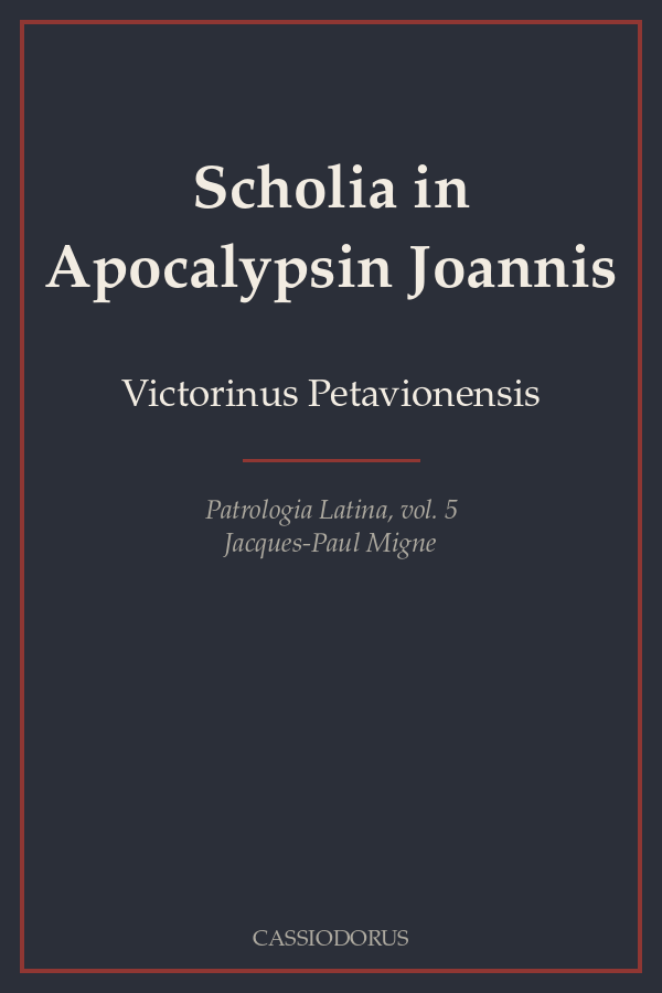 Scholia in Apocalypsin Joannis cover