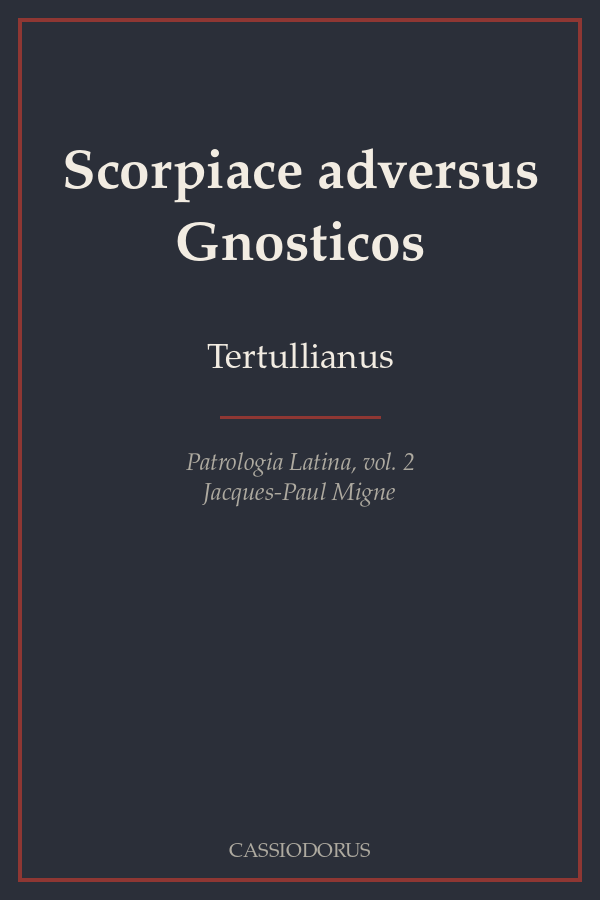 Scorpiace adversus Gnosticos cover