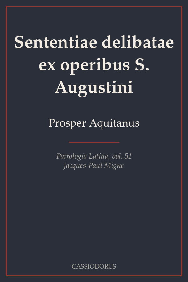 Sententiae delibatae ex operibus S. Augustini cover