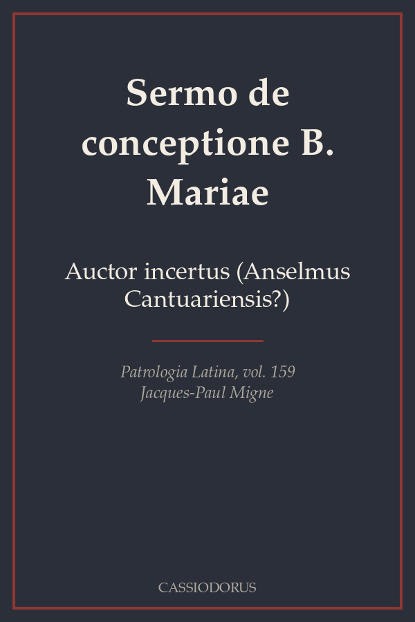 Sermo de conceptione B. Mariae cover