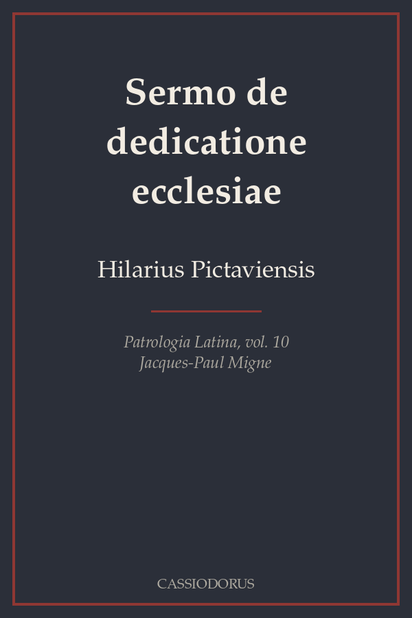 Sermo de dedicatione ecclesiae cover