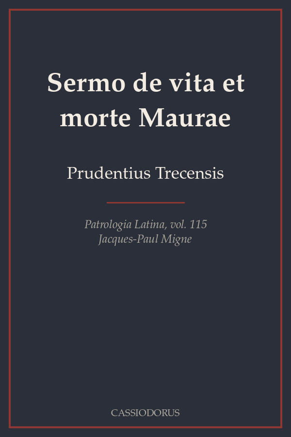 Sermo de vita et morte Maurae cover