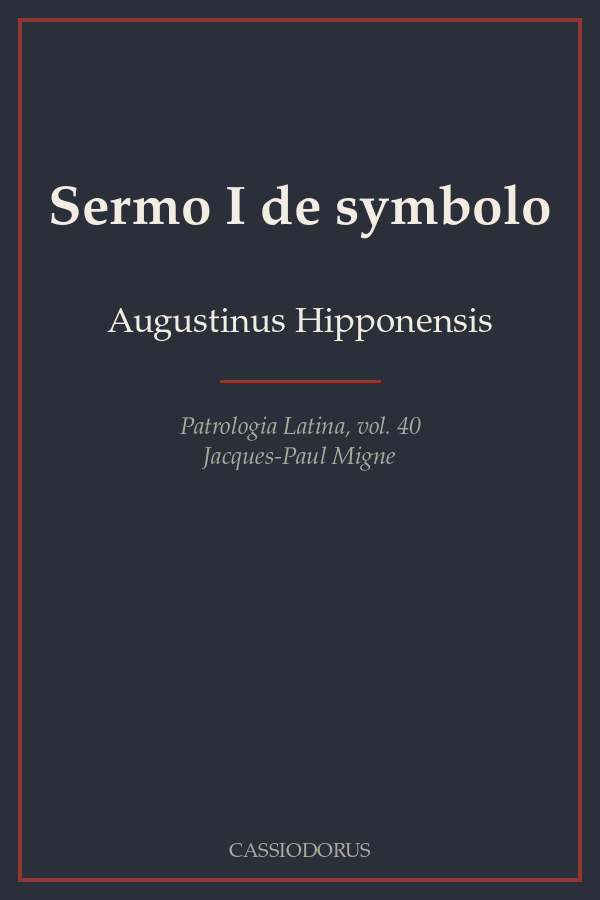 Sermo I de symbolo cover