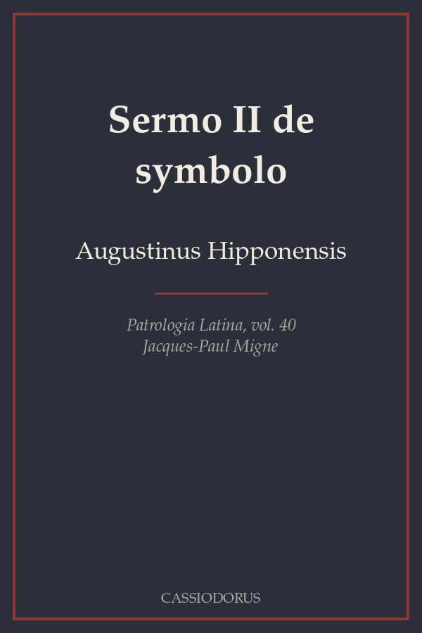 Sermo II de symbolo cover