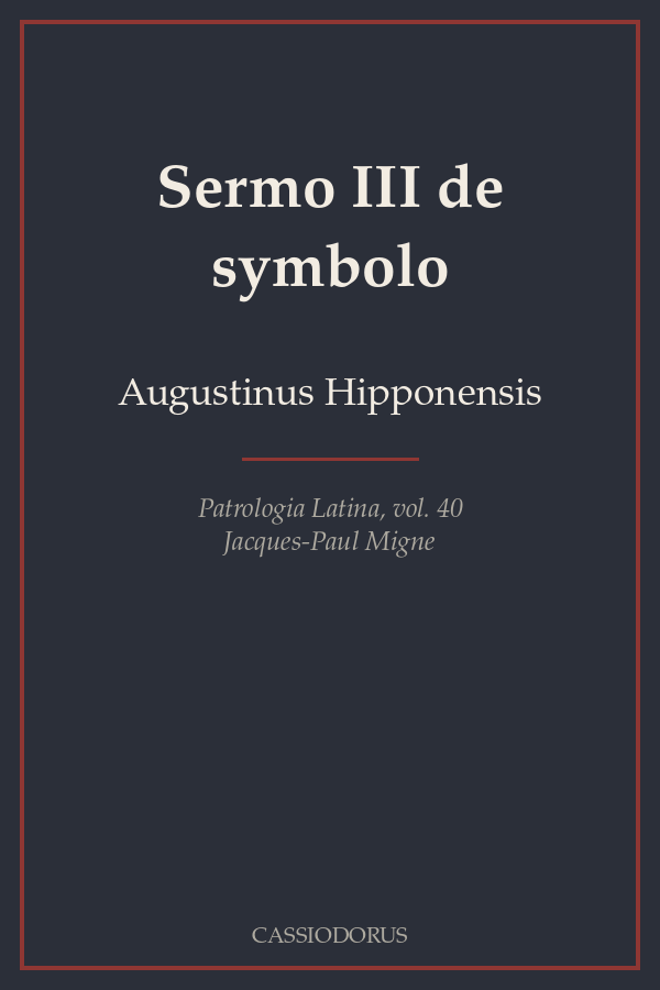 Sermo III de symbolo cover