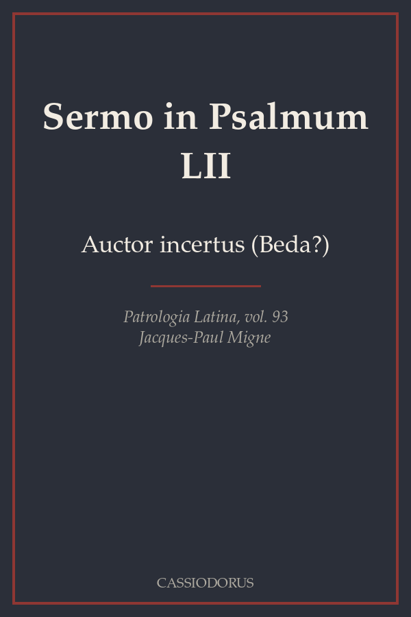 Sermo in Psalmum LII cover