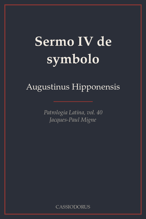 Sermo IV de symbolo cover