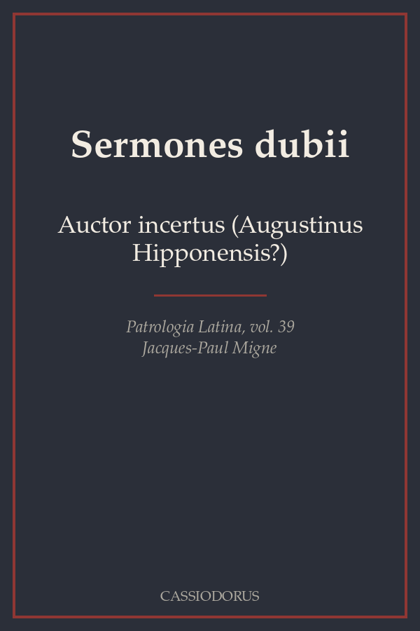 Sermones dubii cover