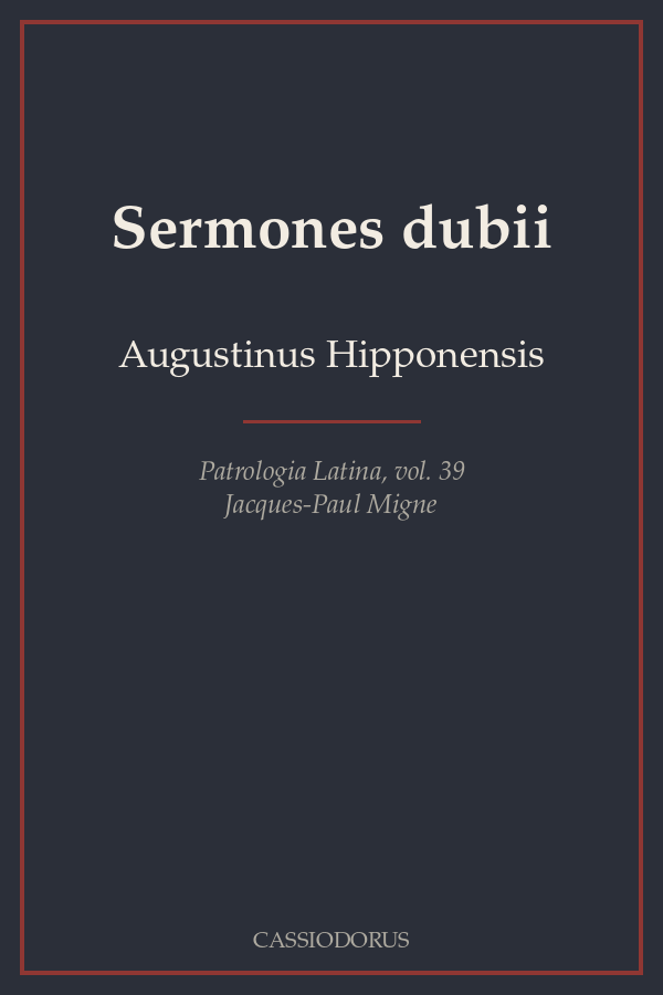 Sermones dubii cover