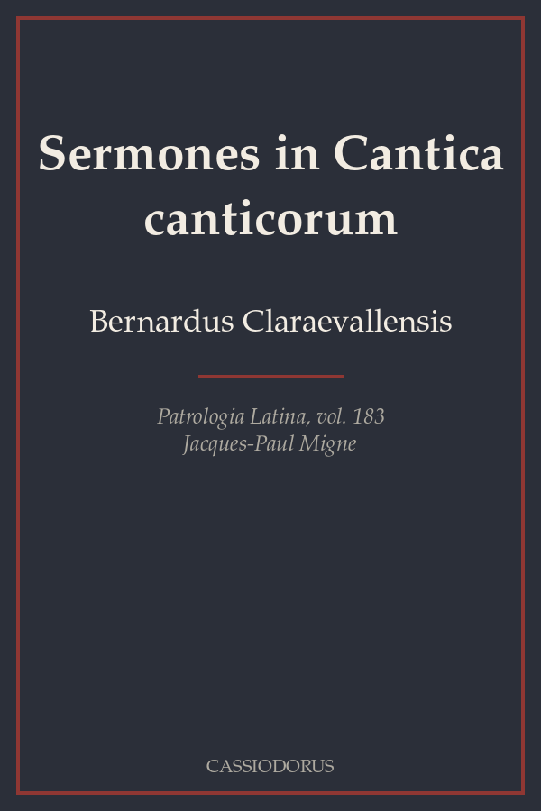 Sermones in Cantica canticorum cover
