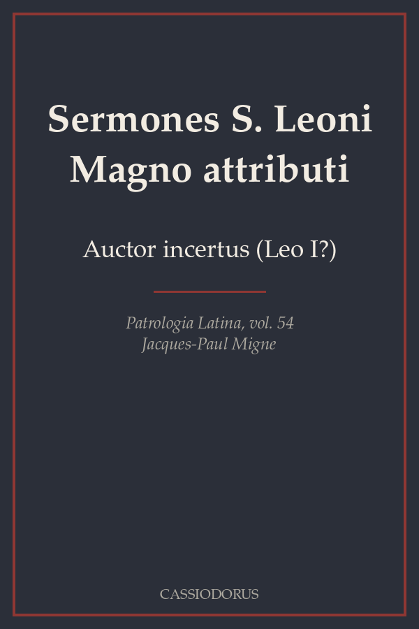 Sermones S. Leoni Magno attributi cover