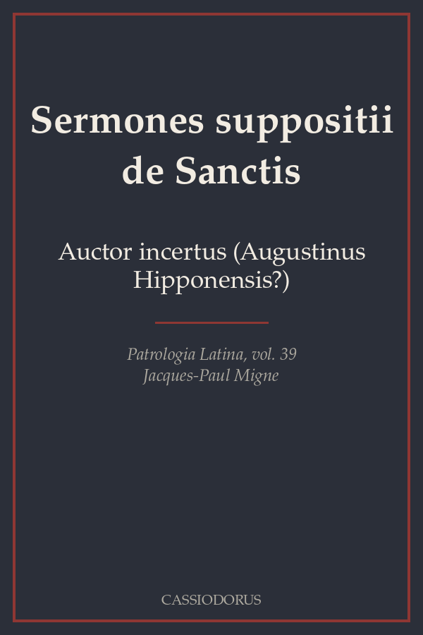 Sermones suppositii de Sanctis cover