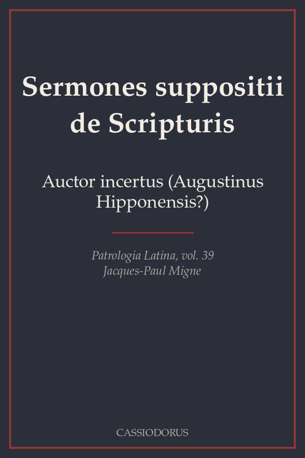 Sermones suppositii de Scripturis cover