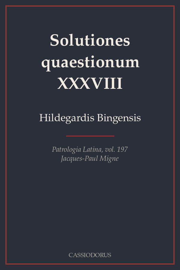 Solutiones quaestionum XXXVIII cover