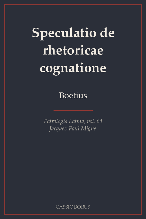 Speculatio de rhetoricae cognatione cover