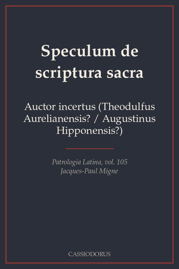 Speculum de scriptura sacra cover