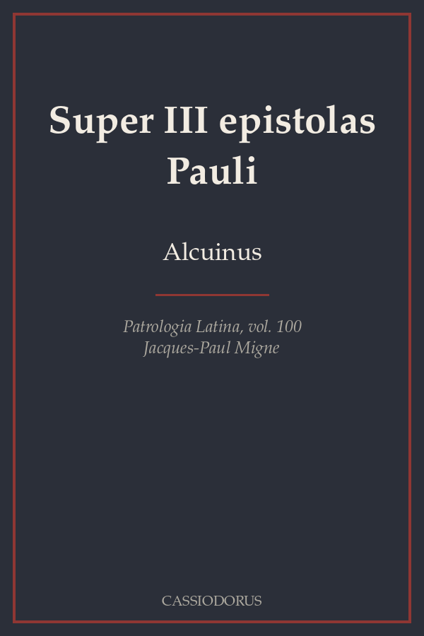 Super III epistolas Pauli cover