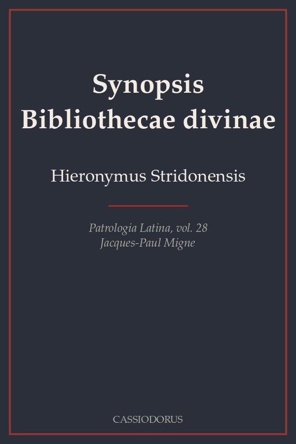 Synopsis Bibliothecae divinae cover