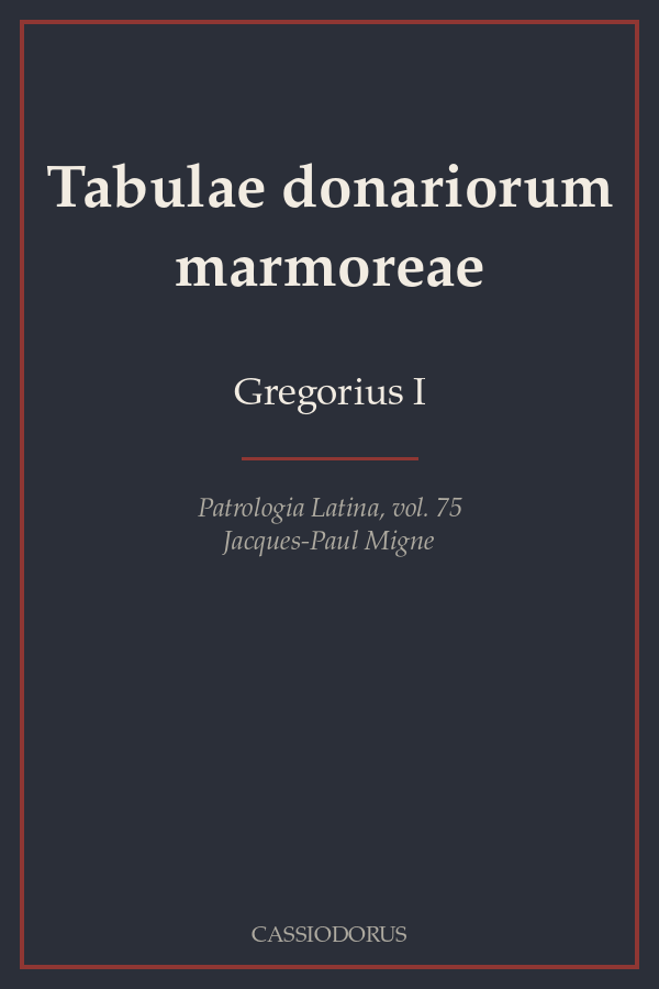 Tabulae donariorum marmoreae cover