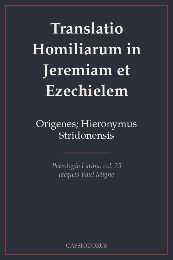 Translatio Homiliarum in Jeremiam et Ezechielem cover