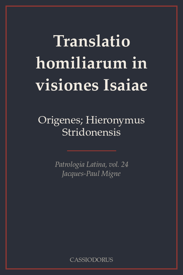 Translatio homiliarum in visiones Isaiae cover