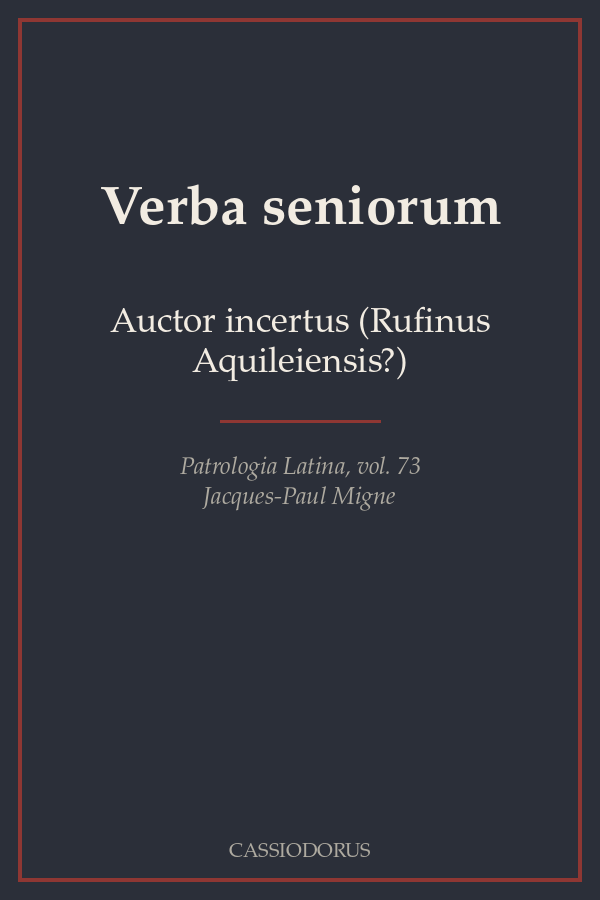 Verba seniorum cover