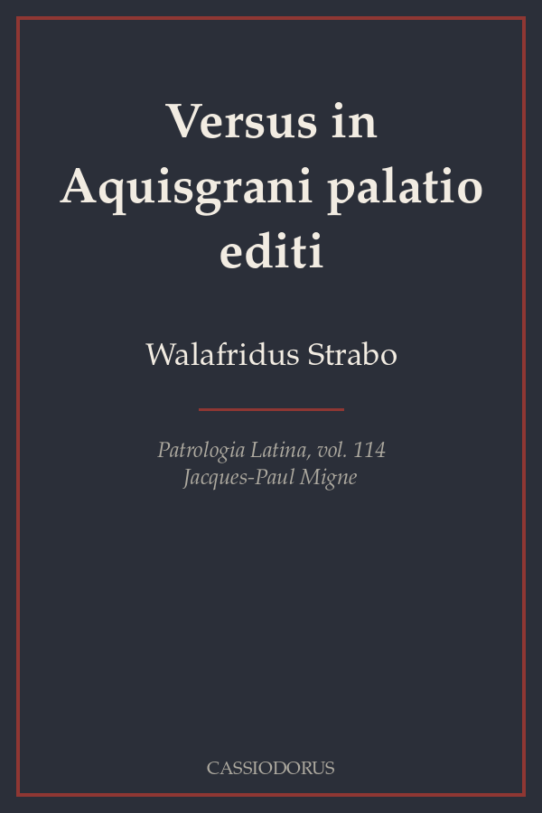 Versus in Aquisgrani palatio editi cover