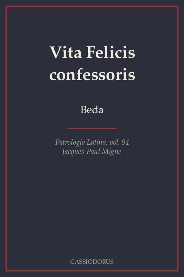 Vita Felicis confessoris cover