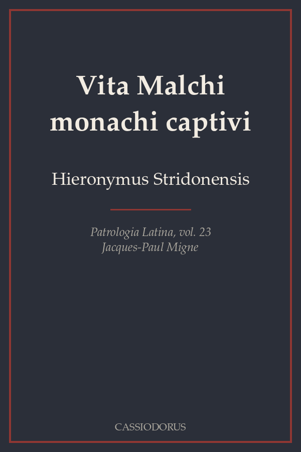 Vita Malchi monachi captivi cover
