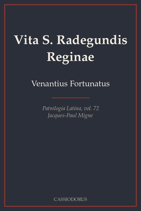 Vita S. Radegundis Reginae cover