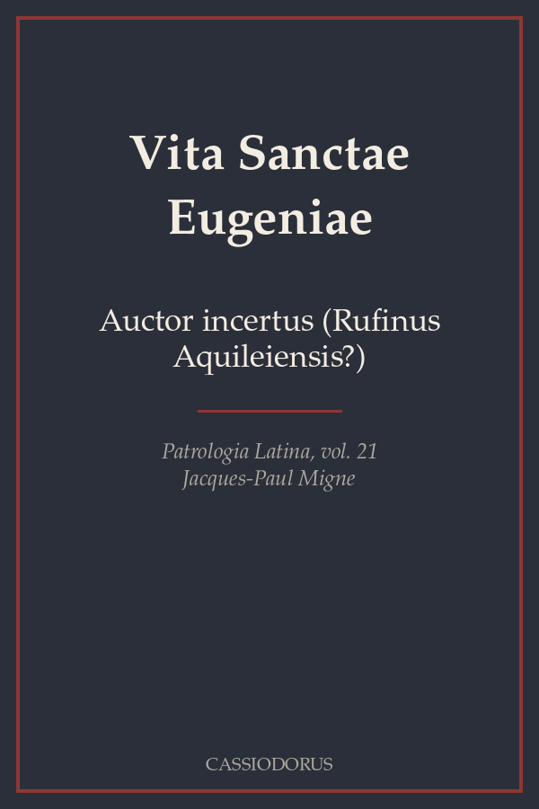Vita Sanctae Eugeniae cover